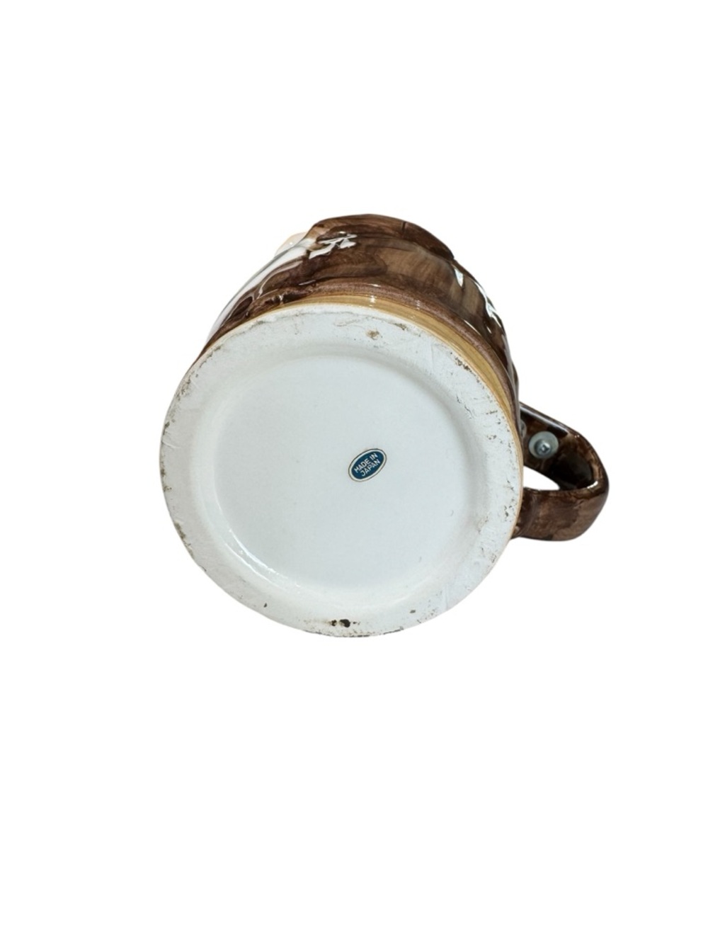 VTG Jovial Monk Ceramic Stein Mug Brown & Cream Functional Metal Lid Mechanism - Picture 14 of 15